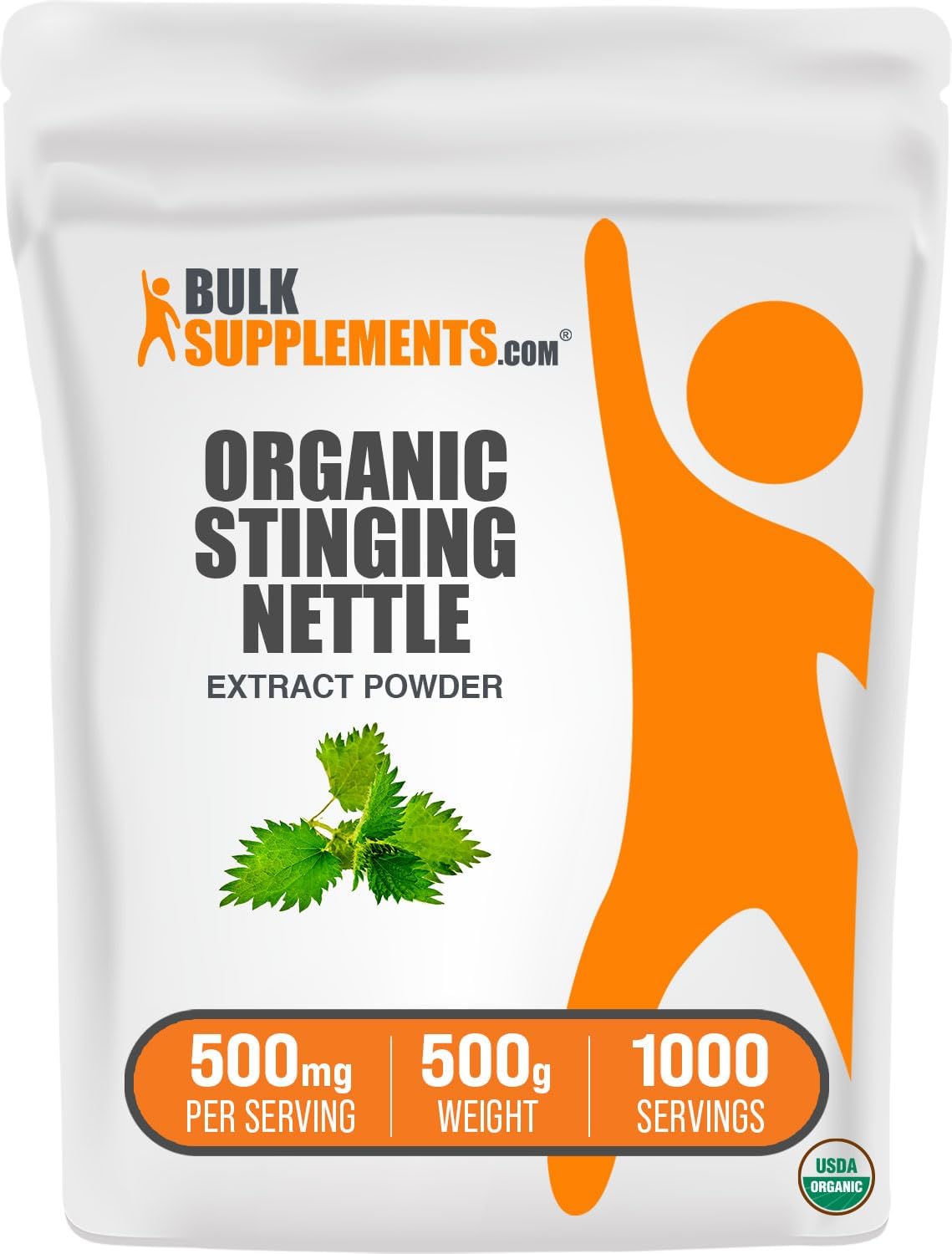Extracto Orgánico de Ortiga - BulkSupplements, 500mg, 500g