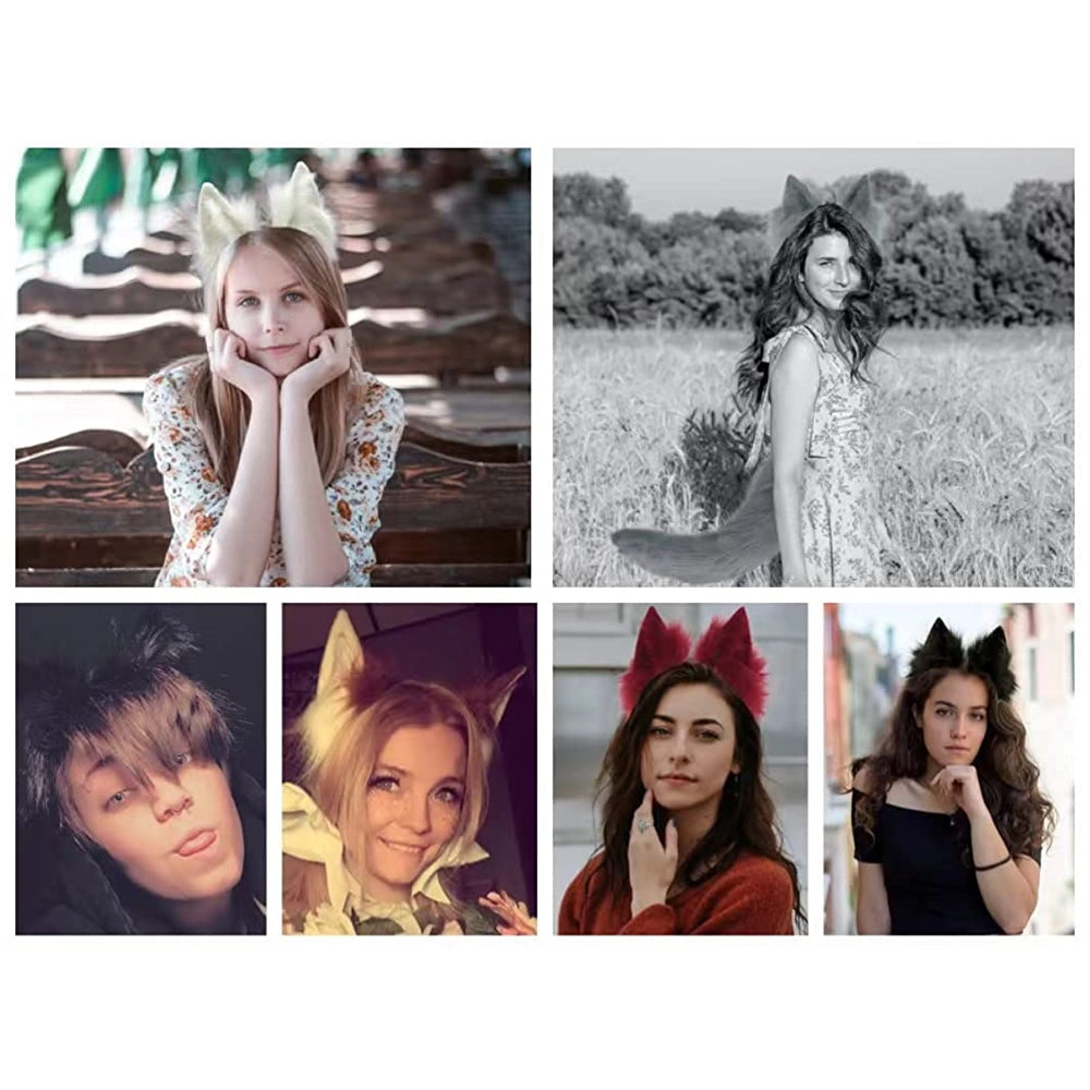 Disfraces de orejas de lobo de zorro peluca talla única