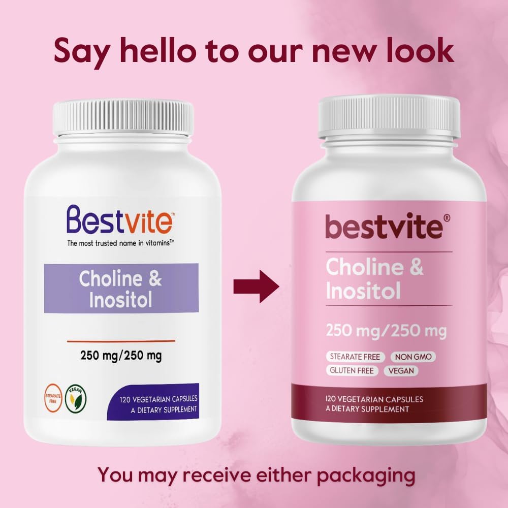 Bestvite Choline Inositol 500mg Vegan Sin rellenos 120 cápsulas