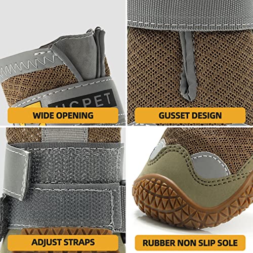 Botines de perro para pavimento caliente, impermeables, transpirables, botas de verano para perros pequeños, medianos y grandes, protectores de patas para senderismo, 4 unidades