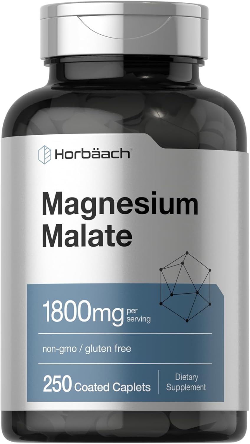 Horbäach Magnesio Malato 1800mg 250 Cápsulas Vegetarianas