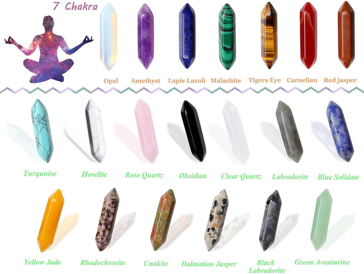 Set de Cristales Sanadores Hexagonales para Meditación