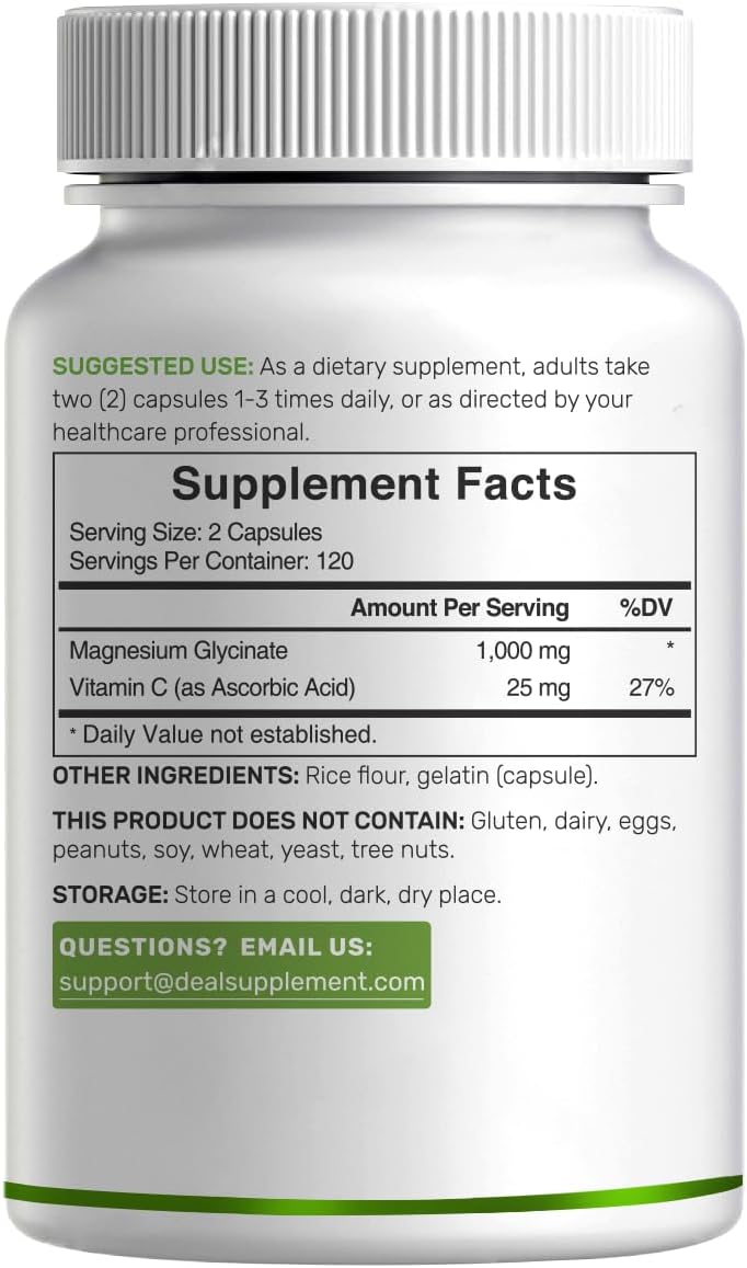 Glicinato de magnesio 750 mg 200 cápsulas