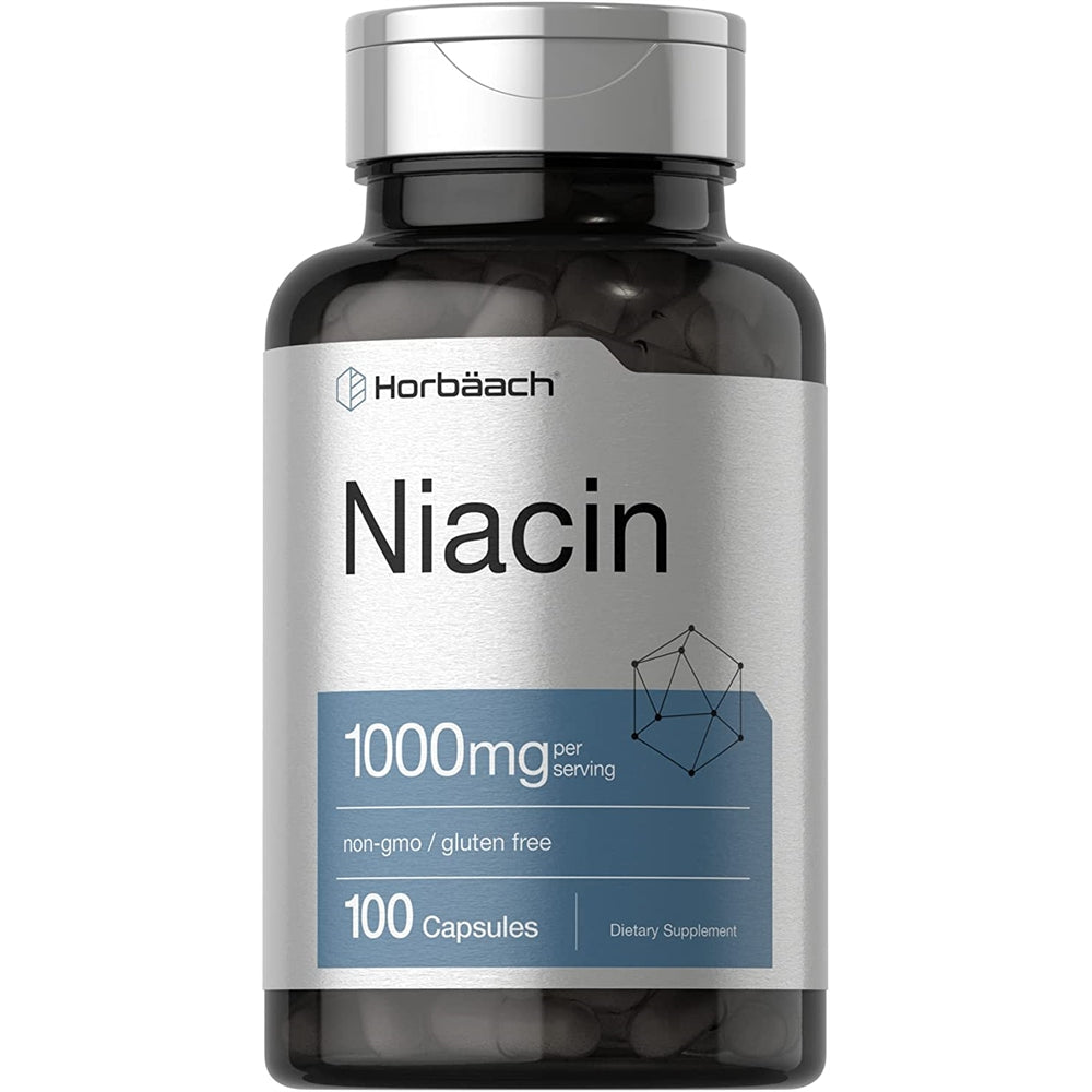 Suplemento Vitamina B3 de niacina 1000 mg 100 cápsulas