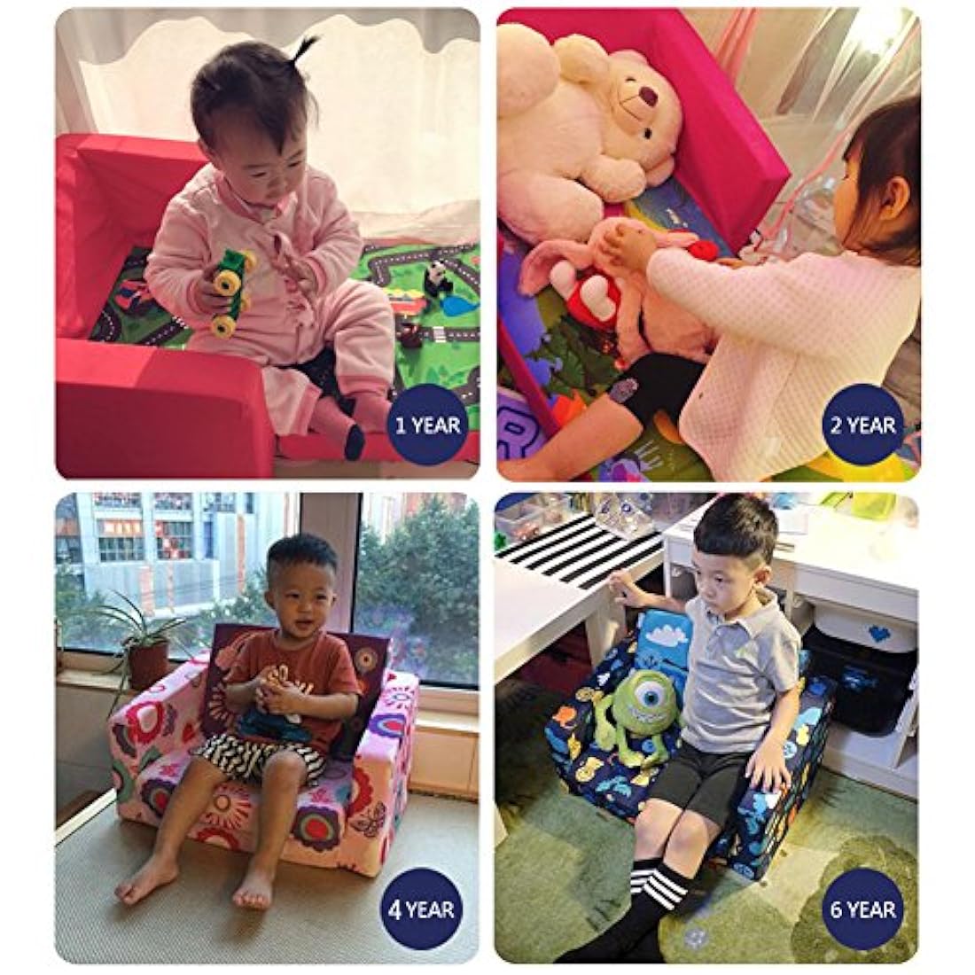 Sofá cama para niños, para niños (rojo/camión de bomberos)