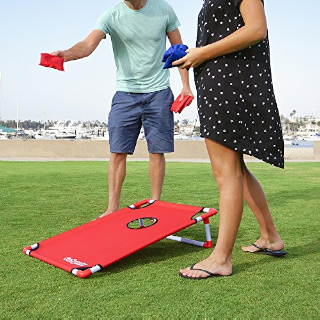 Juego para cornhole portpatil de PVC bolsas y funda