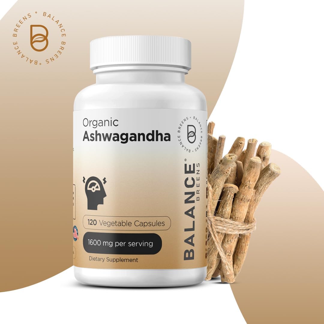 Suplemento de Ashwagandha 1600 mg - Balance Breens - 120 Vegano