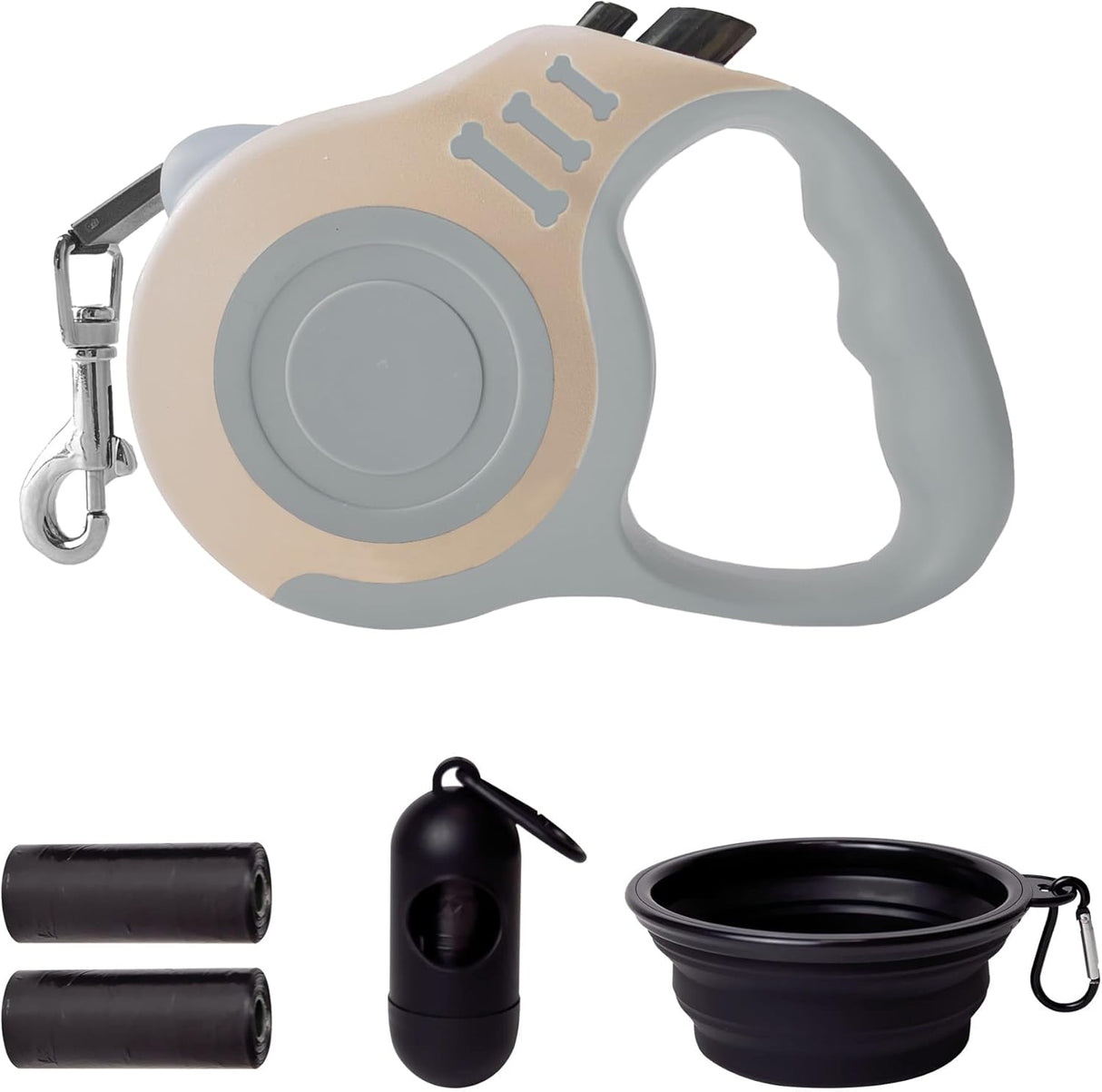 Correa Retráctil Automática para Perros con Tazón