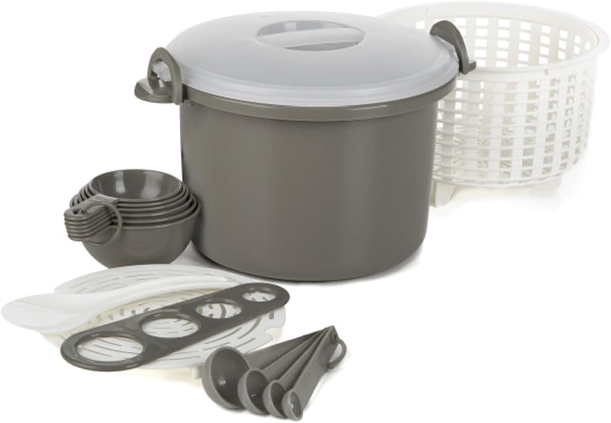 Cocedor de Arroz y Pasta Prep Solutions 17 Piezas 12 Tazas