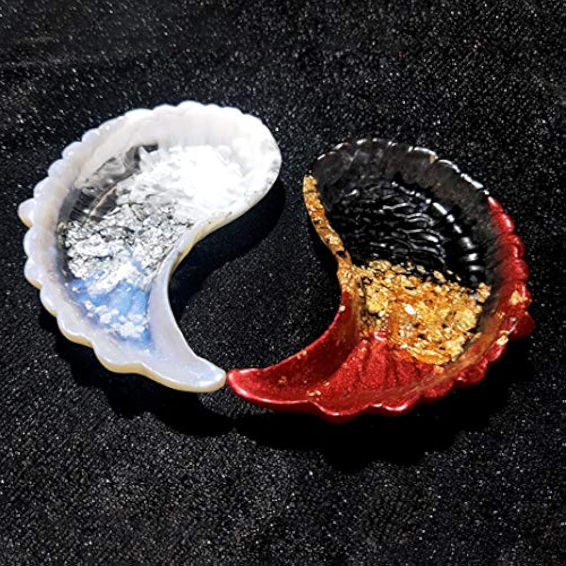 iSuperb 1 par de moldes de resina para almacenamiento de moldes de silicona creativos epoxi, moldes de fundición para bricolaje, placas de almacenamiento, manualidades