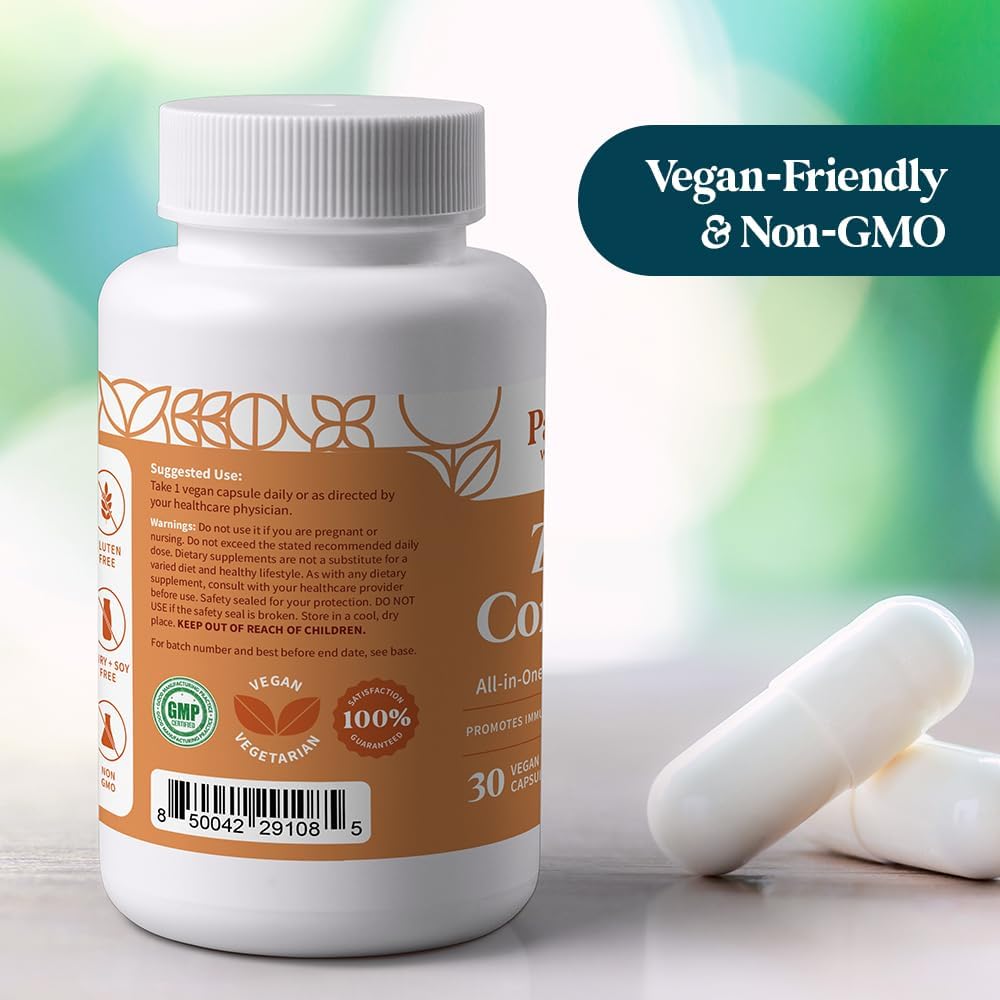 Complejo de Zinc Pattern Wellness con Vitamina C y Probióticos - 30 Cápsulas