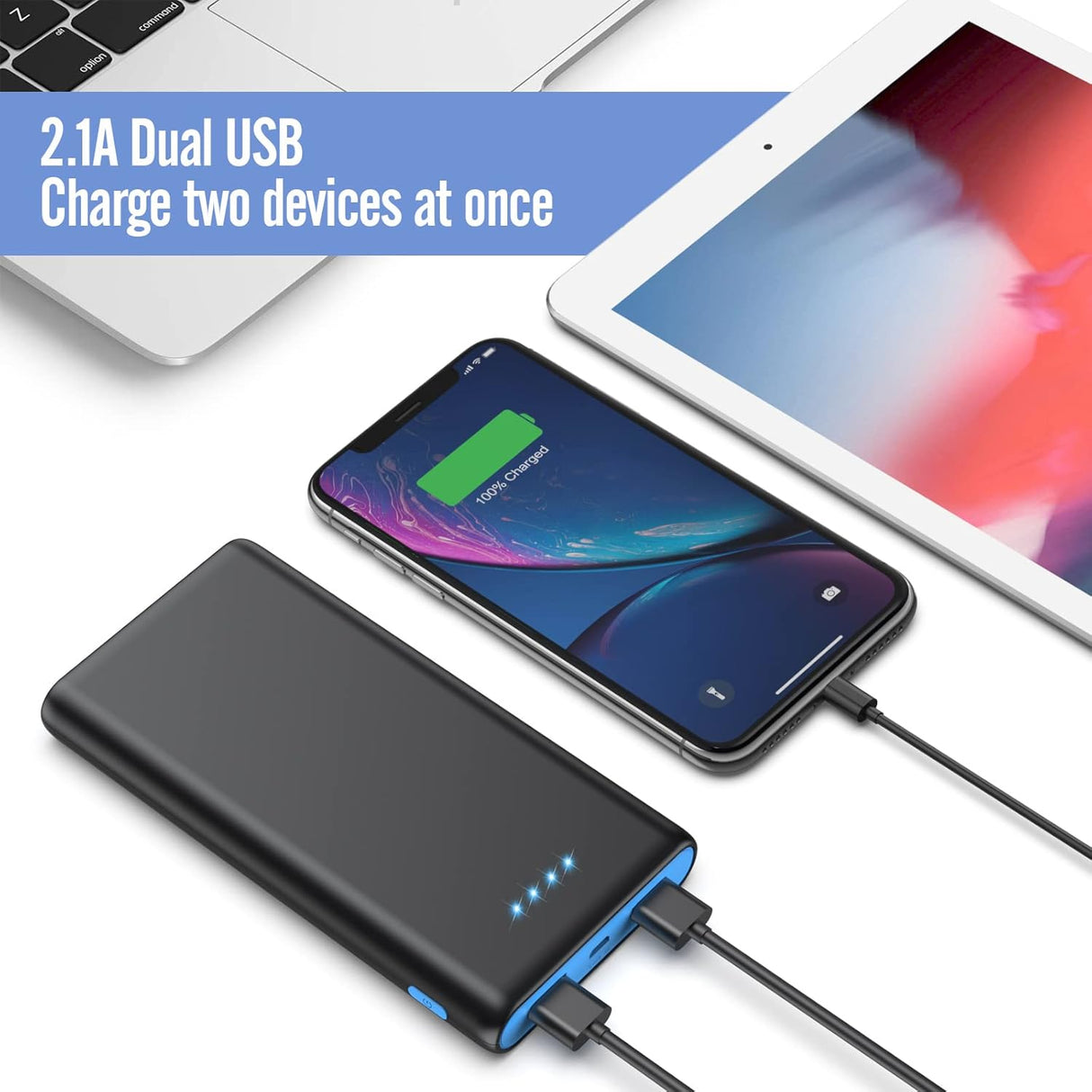 Cargador portátil de teléfono ultra alta capacidad negro