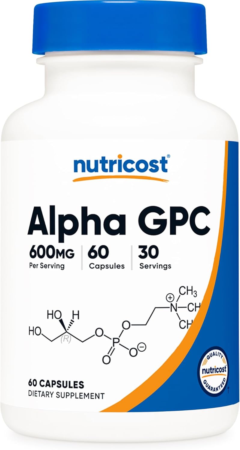Alpha GPC 600mg Cápsulas Vegetarianas - Sin GMO y Sin Gluten
