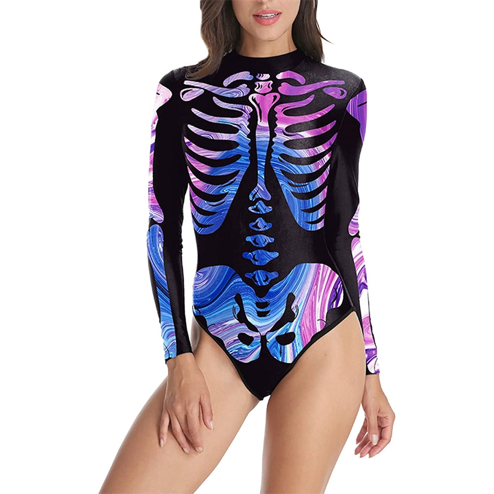 Disfraces de Halloween de esqueleto talla L azul y lila