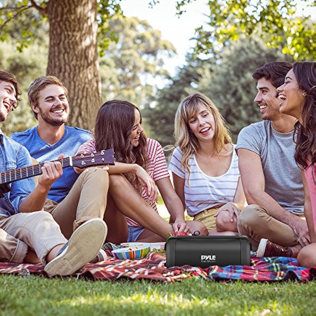 Parlante Portátil negro con Bluetooth PYLE-HOME PBMSQG5