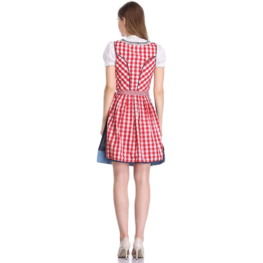 Disfraces de Vestido Oktoberfest para mujer cuadros talla L