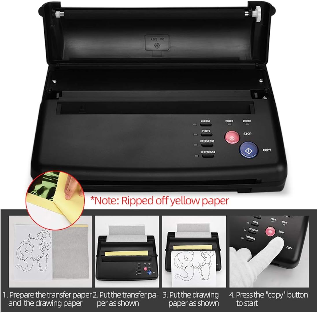 ATOMUS Máquina de transferencia de tatuajes Impresora Tatuaje Transferencia Stencil Máquina Copiadora 116F