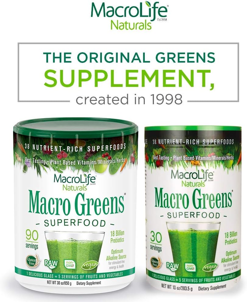MacroLife Naturals Macro Greens: Superalimento 10oz (30 Serv.)