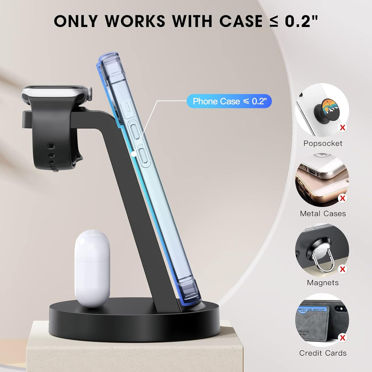 Cargador o Estación de carga 3 en 1 para telefoneo