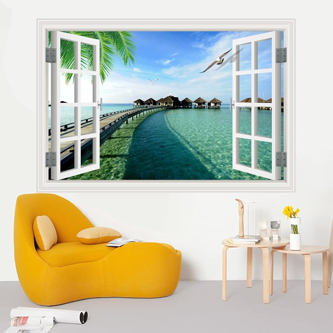 THNWSY Adhesivo autoadhesivo para pared, Maldivas