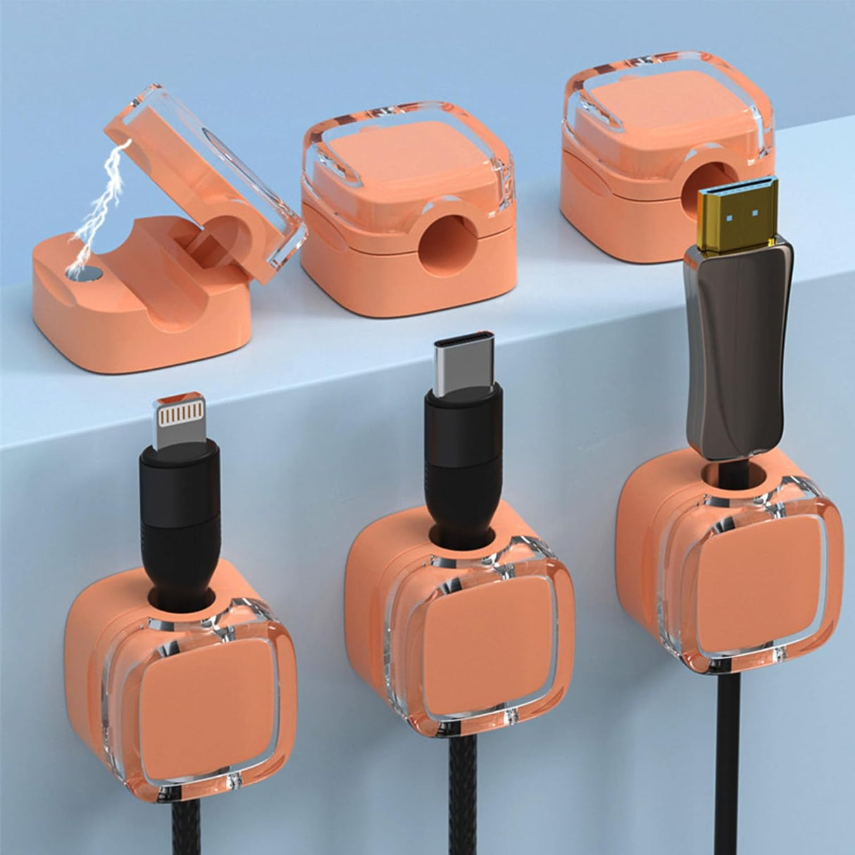 Soporte de Cables Magnético 6 Pack, Organizador Autoadhesivo