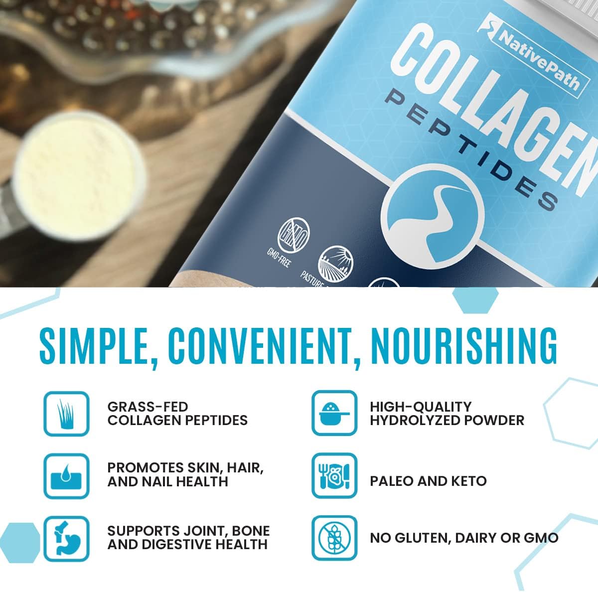 Suplementos Alimenticios polvo de péptidos de colágeno