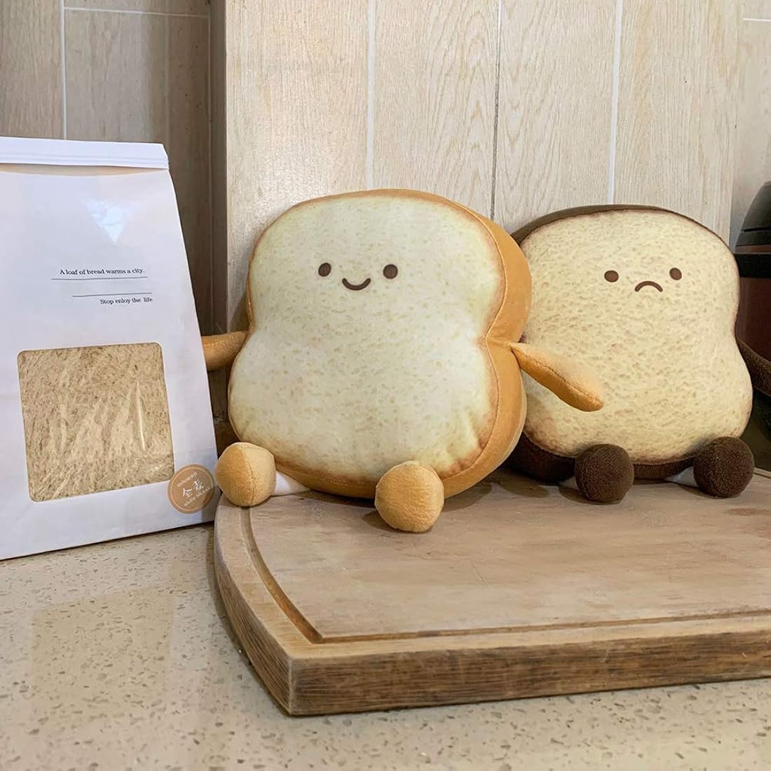 Peluche de pan tostado de comida divertida