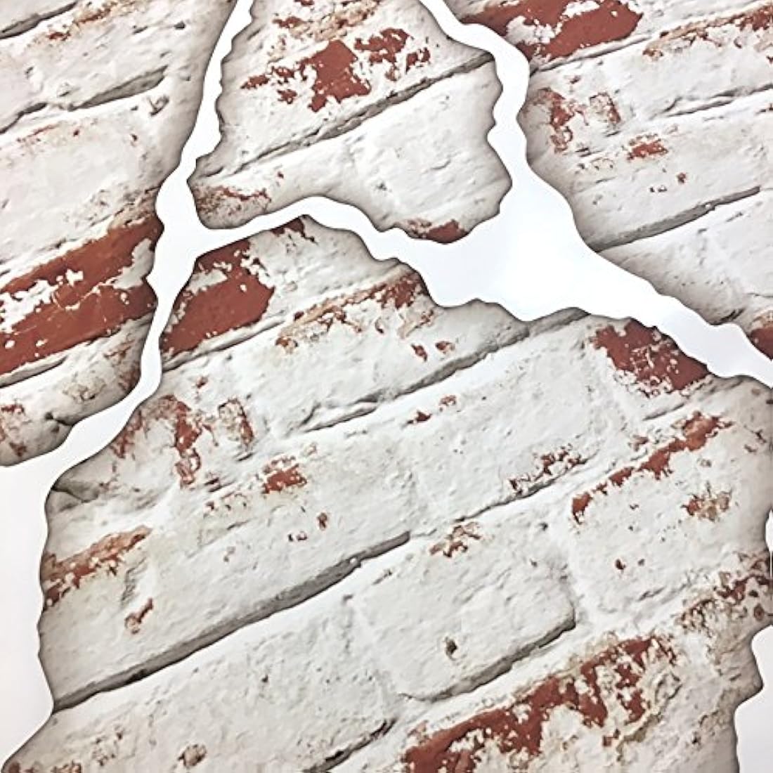 6 Pegatinas adhesiva de pared ladrillo blanco (25 x 3 x 3)