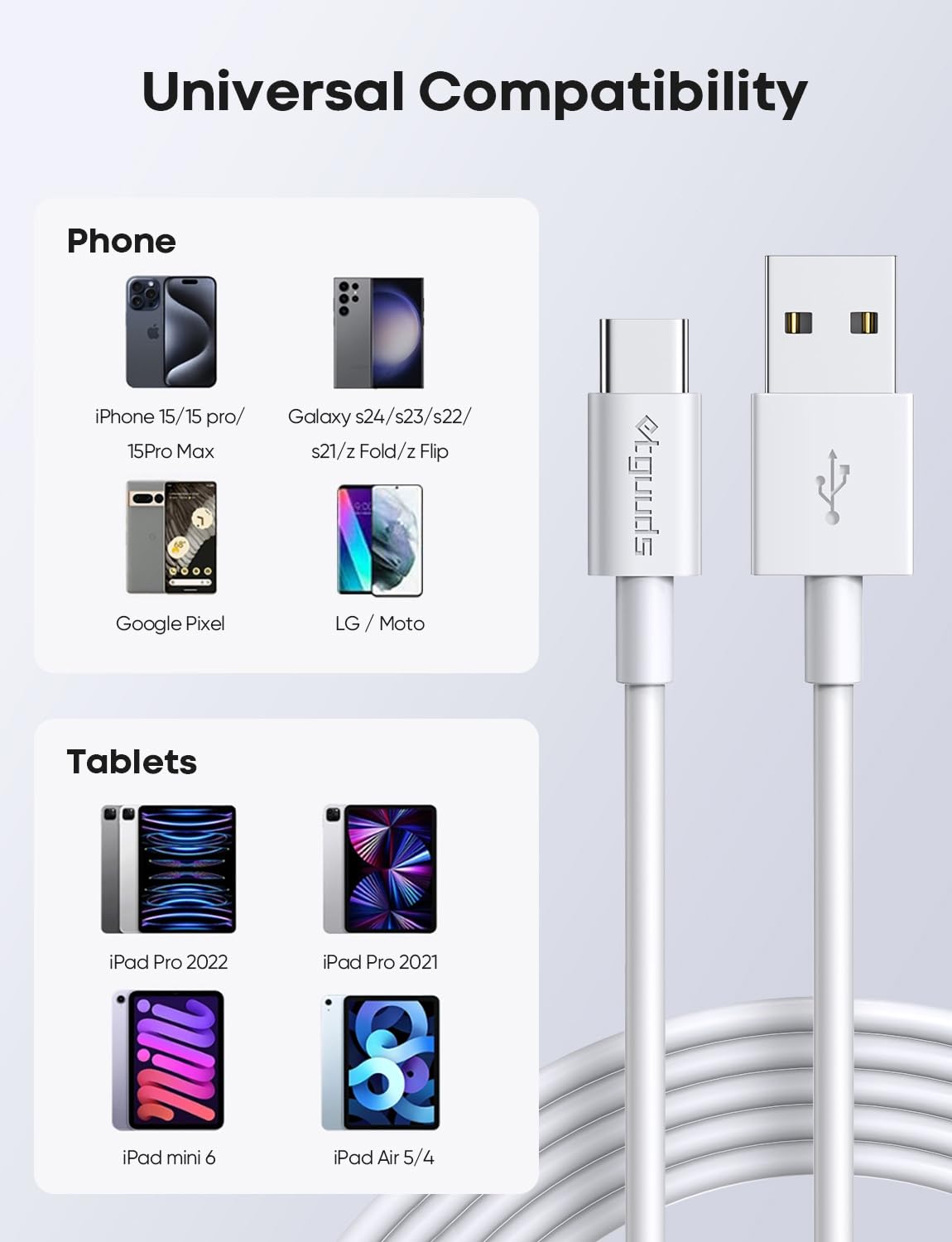 Cable CarPlay etguuds 3ft USB C para iPhone 16/15 - 2 Pack