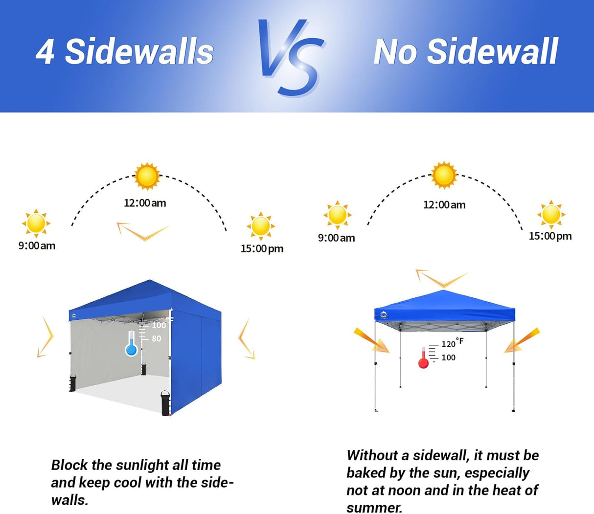 Tienda de campaña con bloqueo central C100P-S4 CROWN SHADES