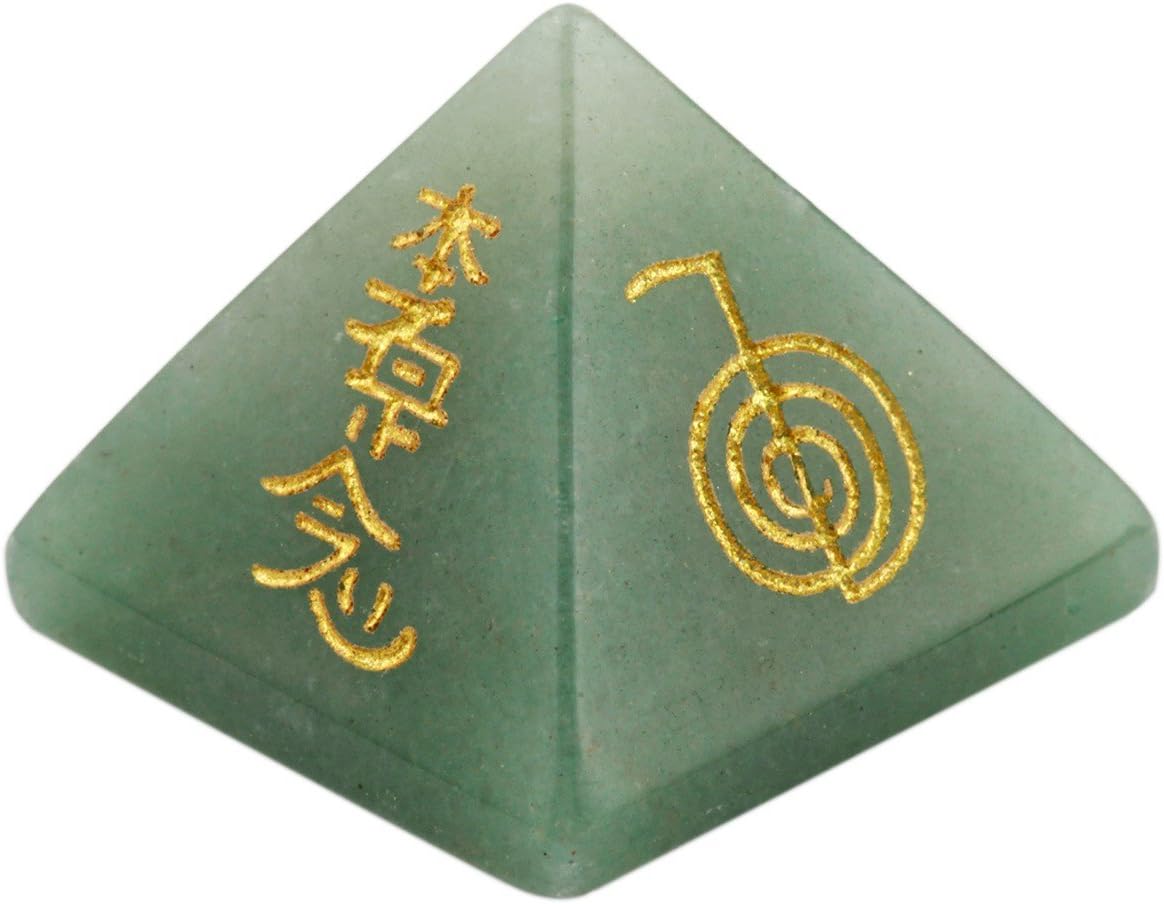 Figura de pirámide de piedra metafísica sanadora, de cristal, cuarzo rosa, y fluorita.