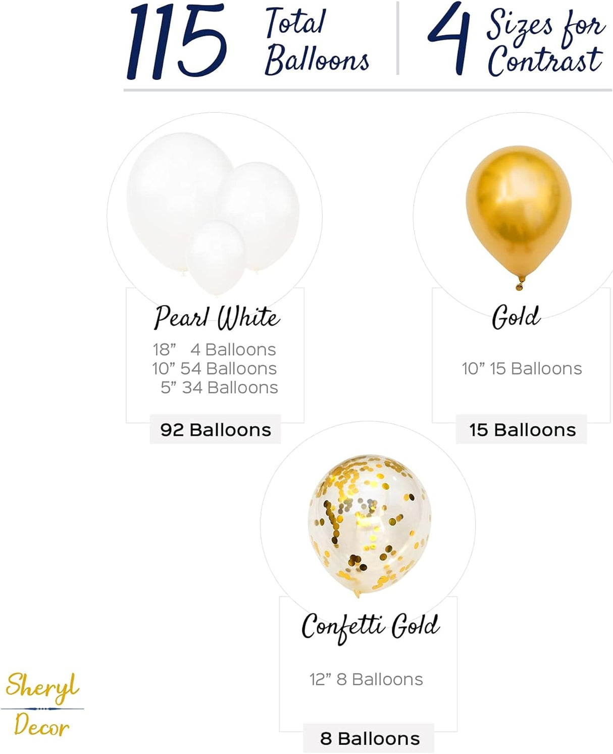 Kit de Guirnalda y Arco de Globos Blanco y Dorado para Fiestas
