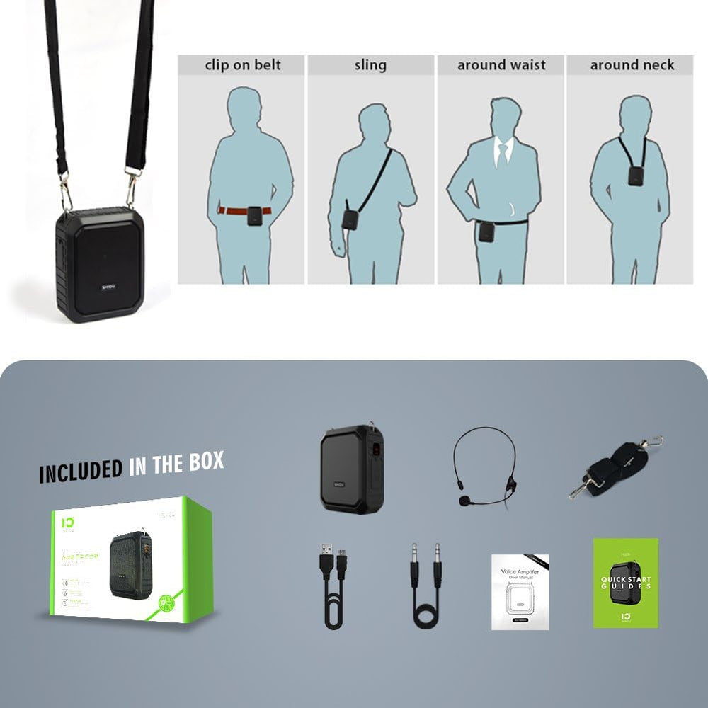 Amplificador de Voz Portátil 18W con Micrófono y Batería 4400mAh