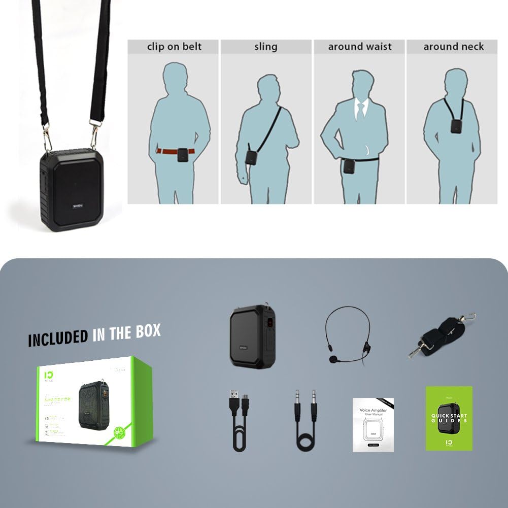 Amplificador de Voz Portátil 18W con Micrófono y Batería 4400mAh