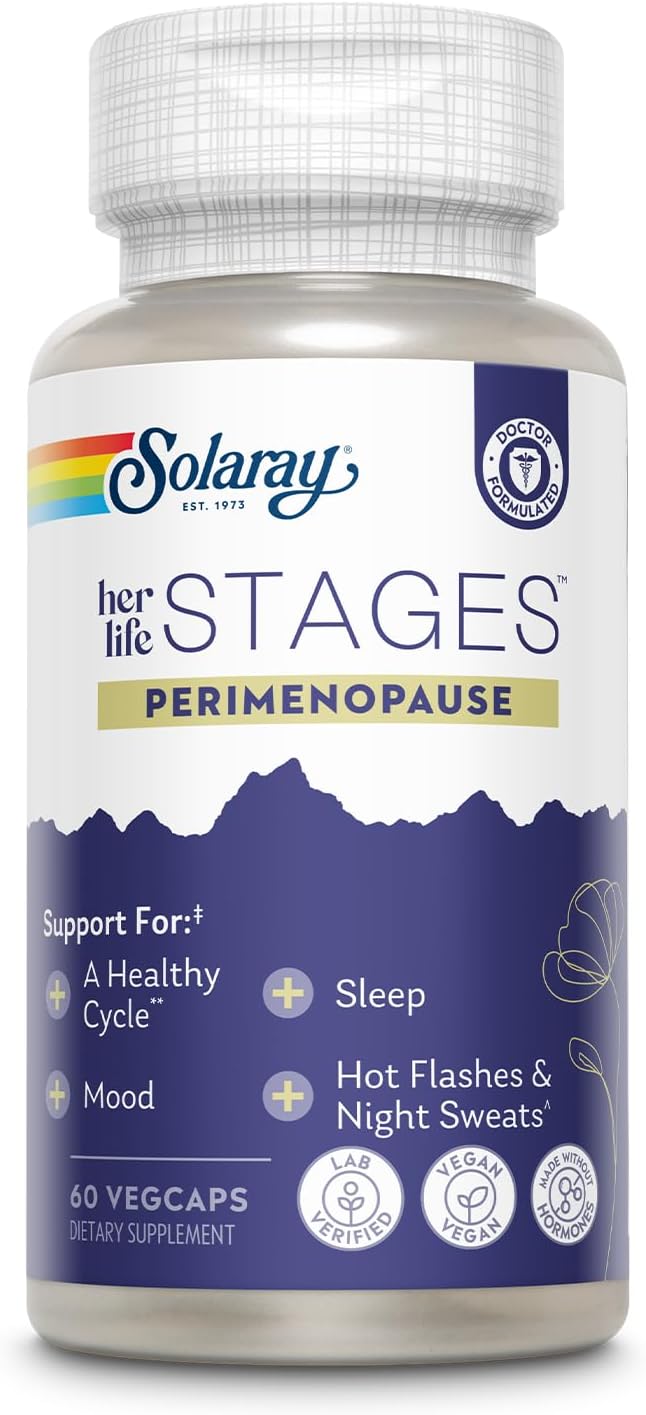 Solaray Perimenopause Suplemento para Hot Flashes, 60 VegCaps