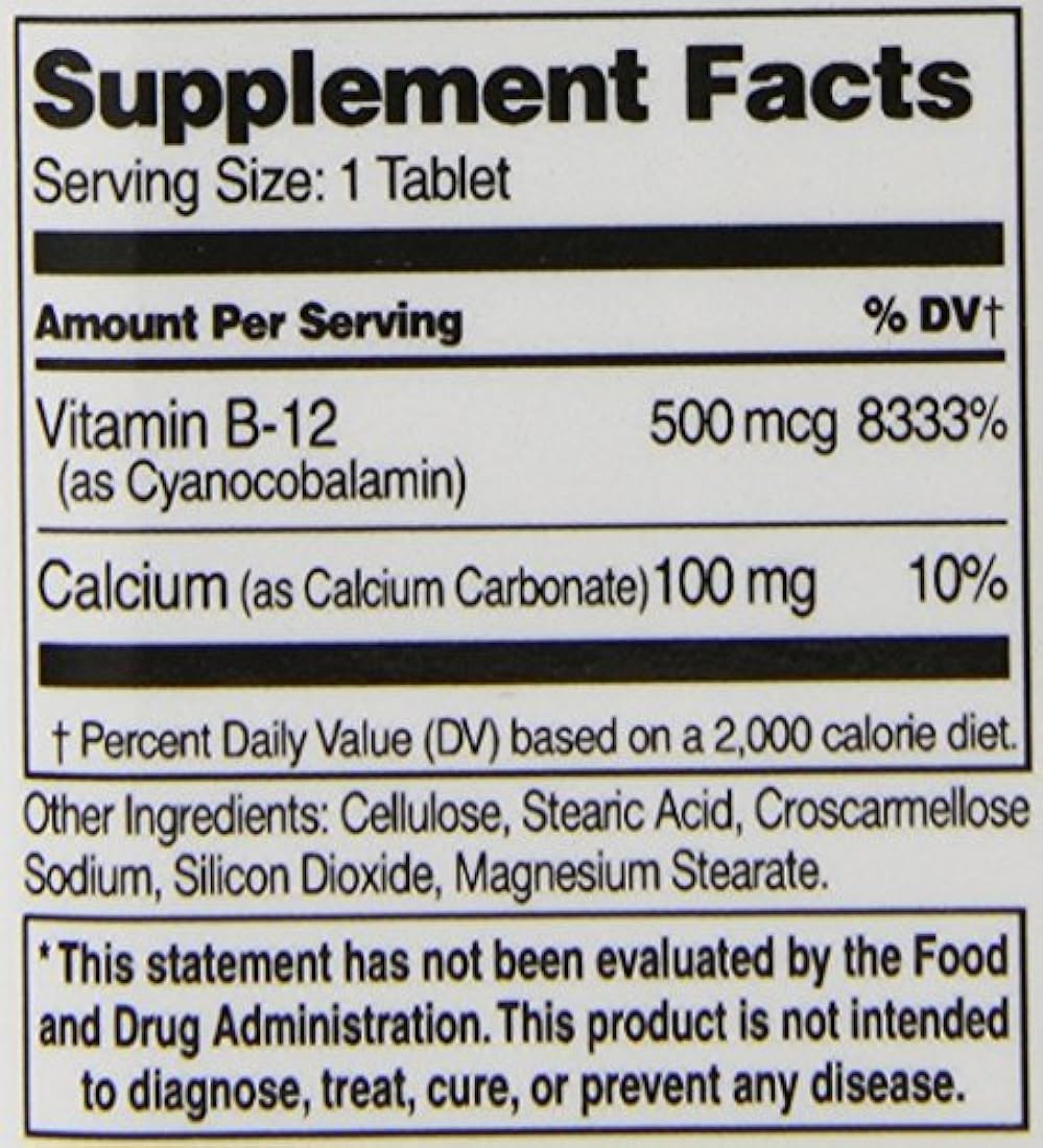 Siglo XXI B-12 500 mcg pastillas, 110-count (Pack de 3)