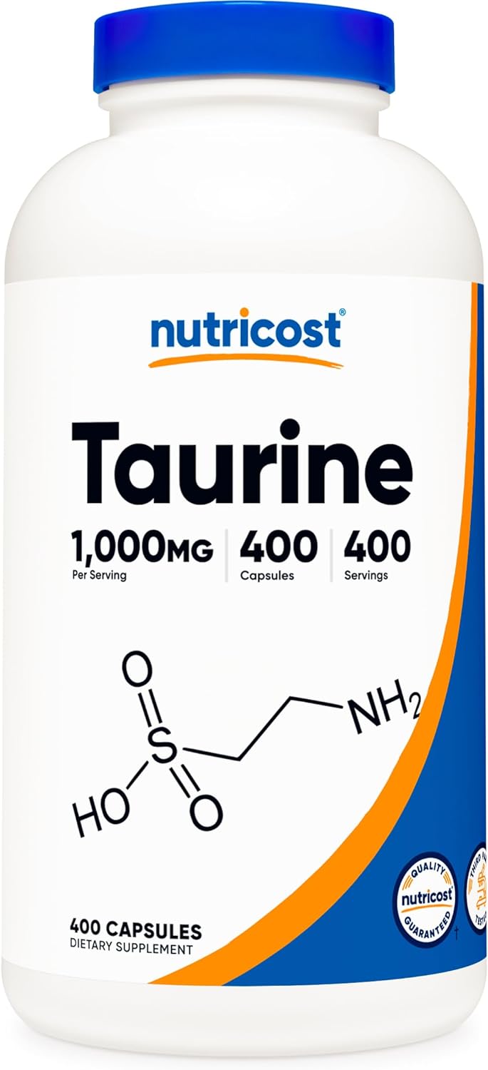 Suplementos Taurina 1000 mg, 400 cápsulas
