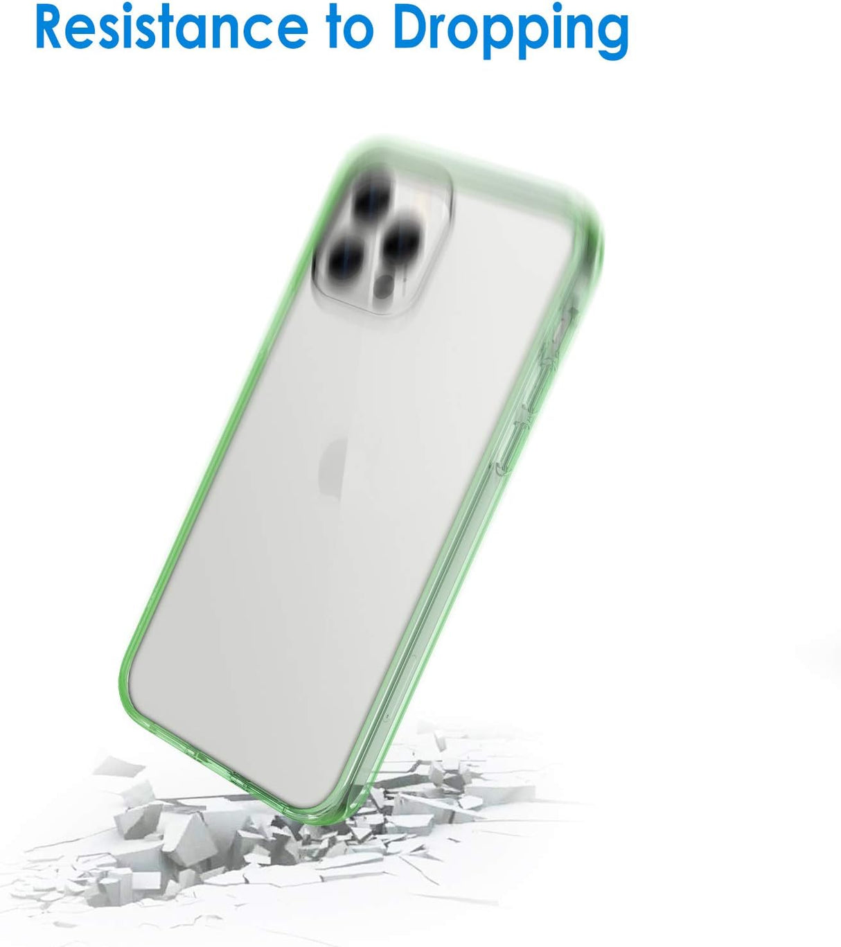 JETech Funda para iPhone 12/12 Pro de 6.1 pulgadas, a prueba de golpes, parte trasera transparente antiarañazos, color verde medianoche