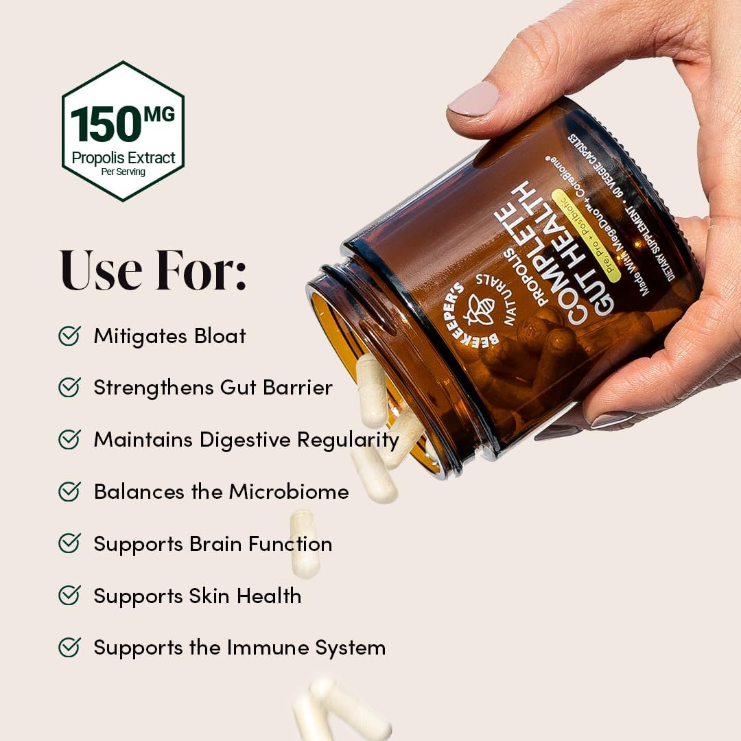 Suplemento Digestivo Beekeeper's Naturals, 60 Cápsulas Veganas