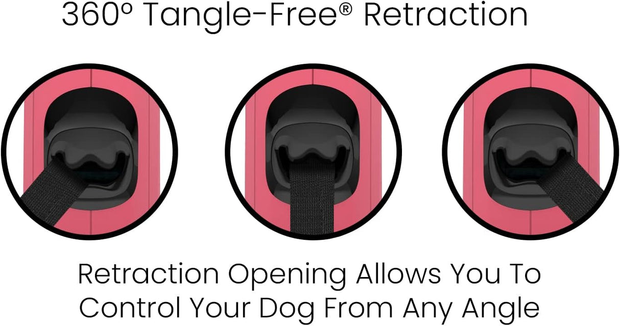 Correa retráctil monocromática para perro, Rosa TUG