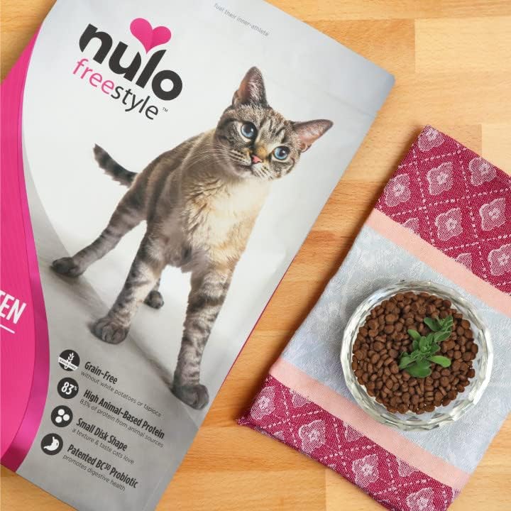 Nulo Freestyle - Alimento para gatos y gatitos, alimento seco de alta calidad sin granos para gatos, con alto contenido de proteínas a base de animales con probiótico BC30 para apoyo a la salud digestiva, 4 libras (paquete de 1)