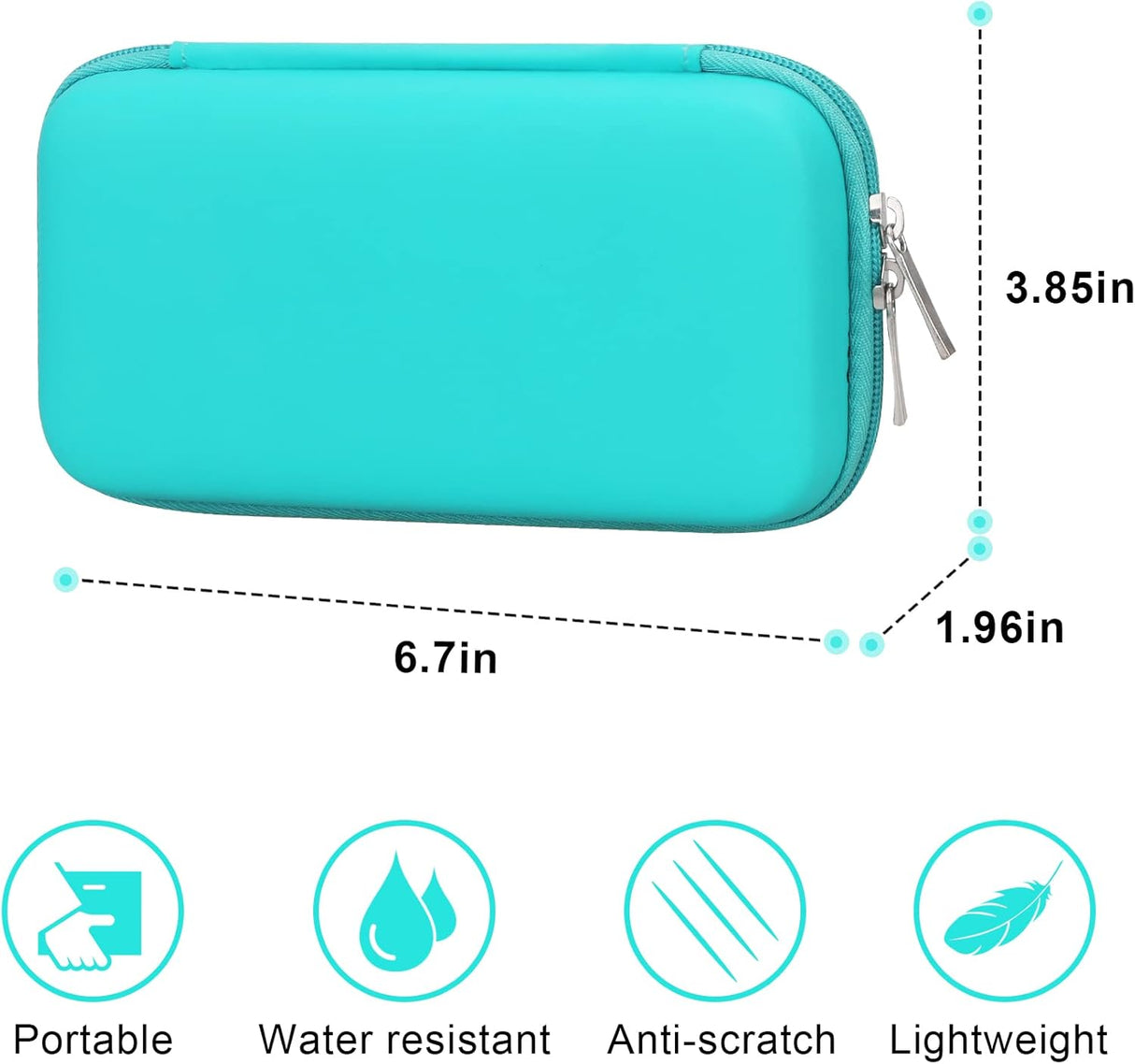 Elonbo Estuche rígido de viaje para Anker 622/633 / 521 batería magnética (MagGo), cargador portátil inalámbrico plegable magnético de almacenamiento de banco de energía, bolsillo de malla adicional para cable de carga, turquesa