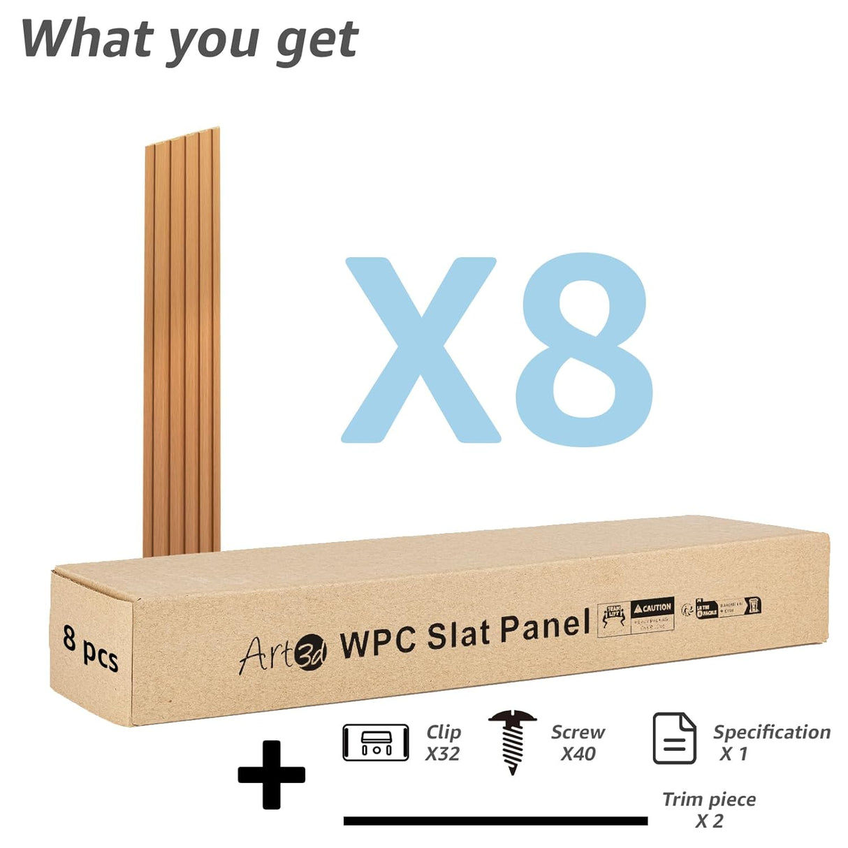 Paneles de Pared 3D Art3d, 8-Pack 108x6 Pulgadas, Decoración