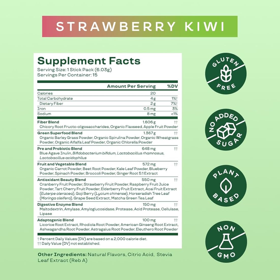 Suplemento Bloom Nutrition Greens and Superfoods Fresa Kiwi