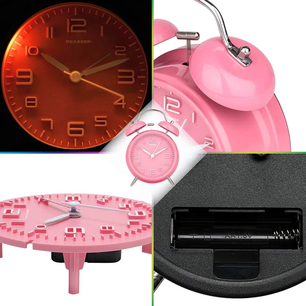 Reloj despertador clásico de campana para niños y dormilones