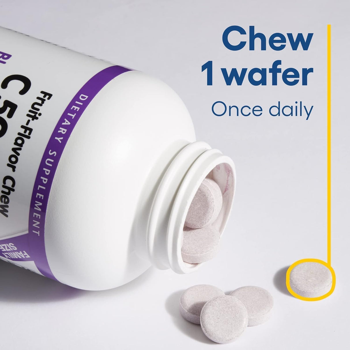 Vitamin C Masticable 500 mg, Natural Factors, 180 Wafers