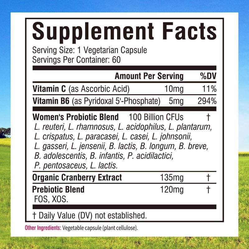 Probióticos para Mujeres con Arándano, Vitaminas C y B6