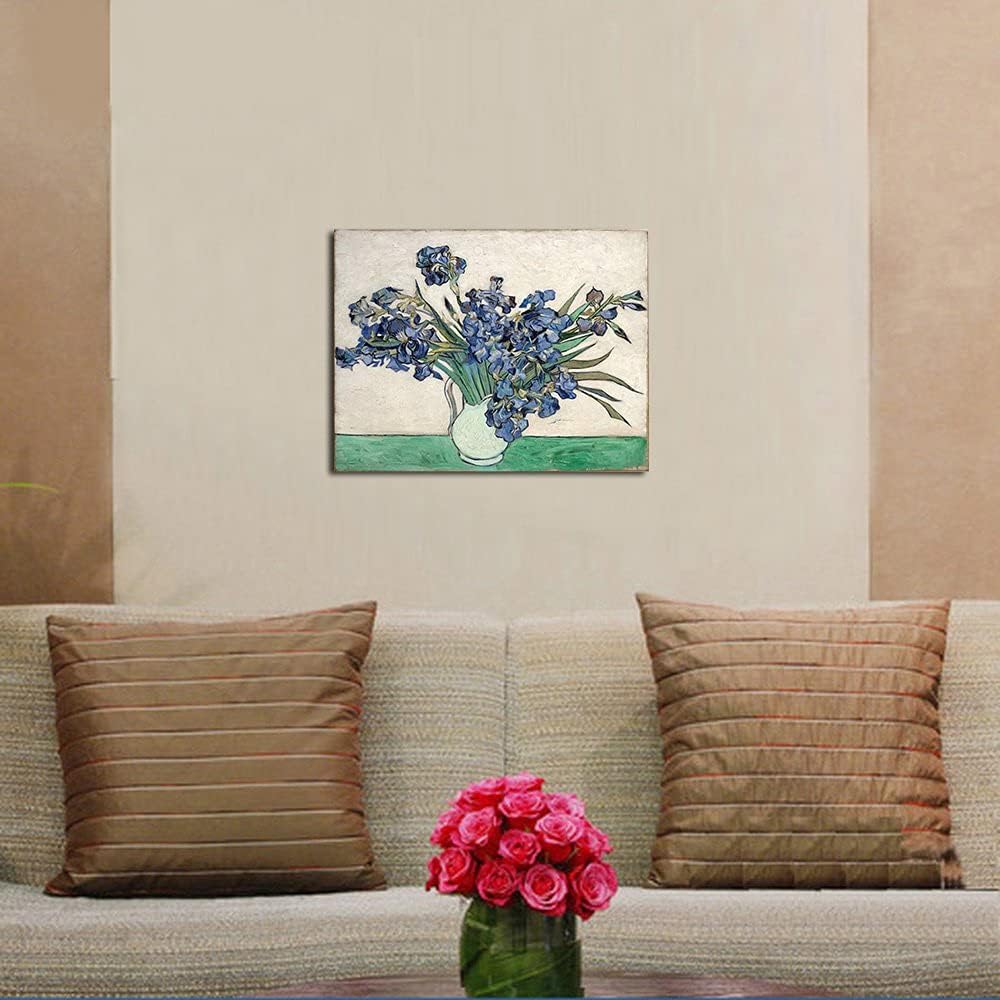 Lienzo decorativo con flores de Van Gogh, listo para colgar