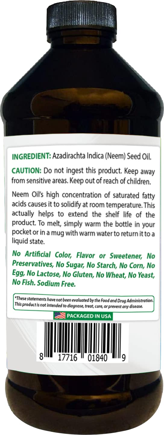 Suplemento Best Naturals Aceite de neem 100% puro 16 onzas