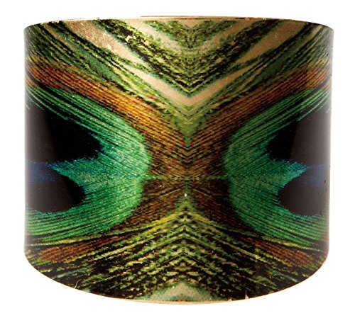 Brazalete ancho de plumas de cola de pavo real